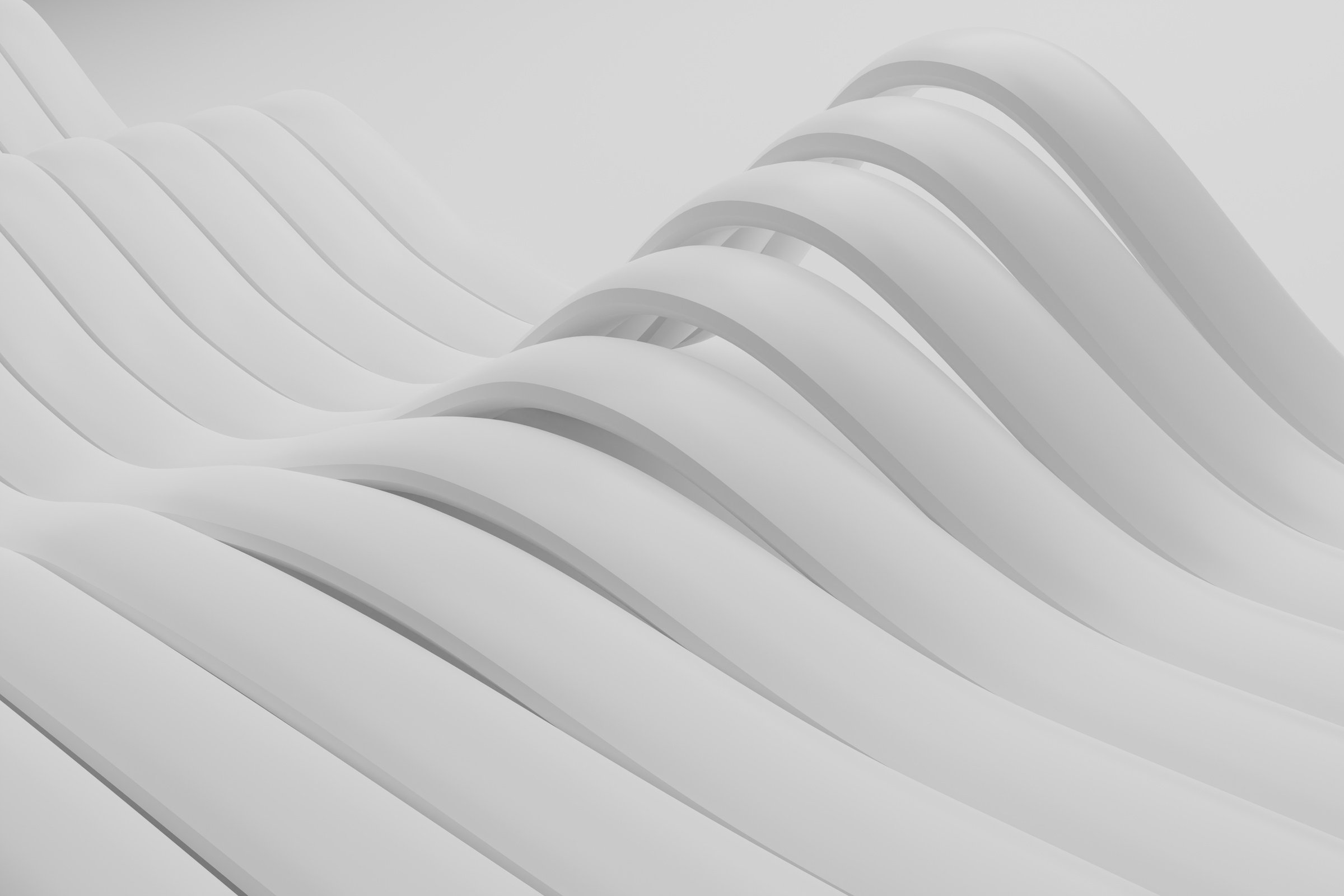 White 3D Wavy Band Background